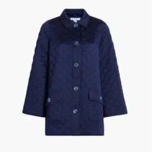 NWT Hill House Navy Duvet Quilted Coat, Size XXS